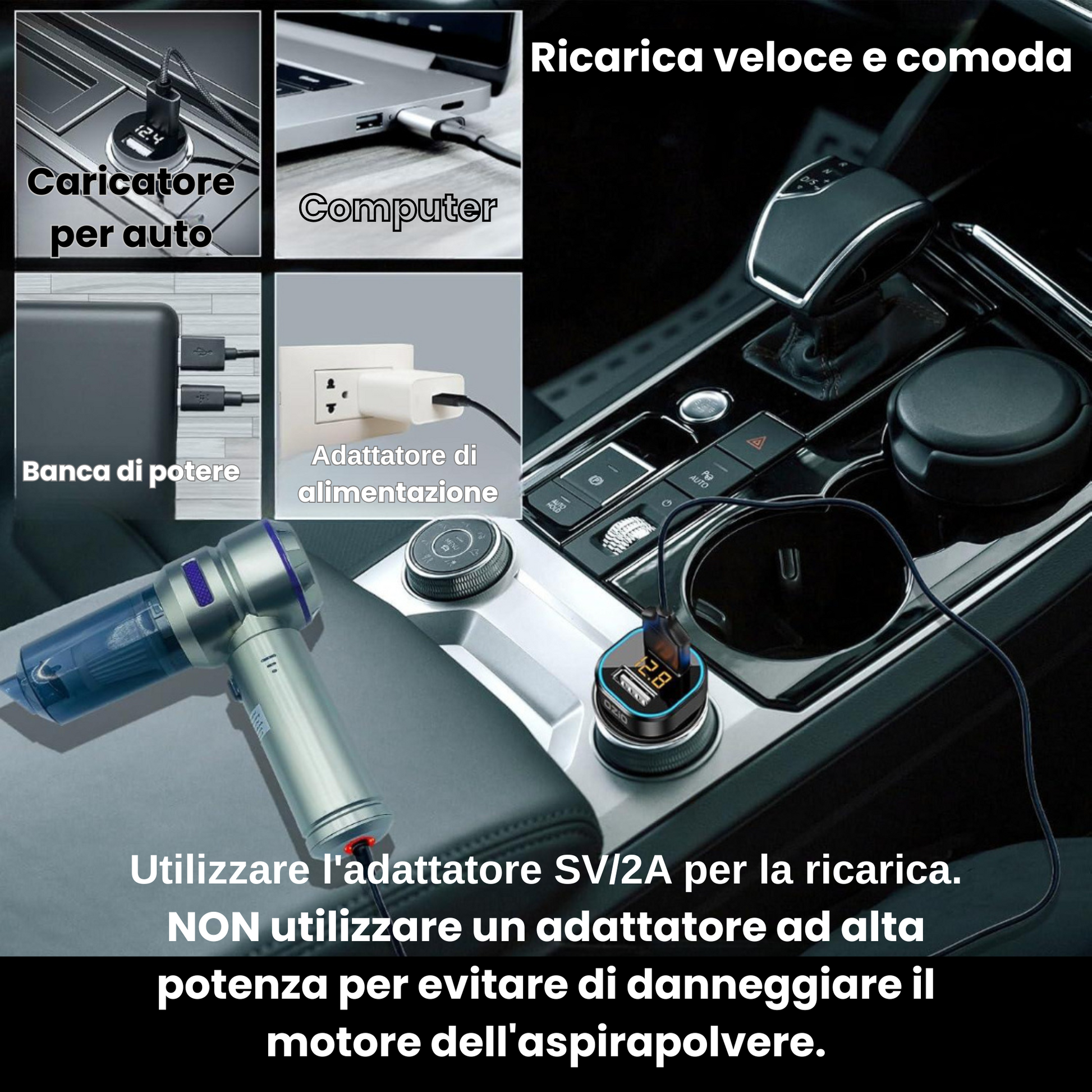 Mini aspirapolvere per auto
